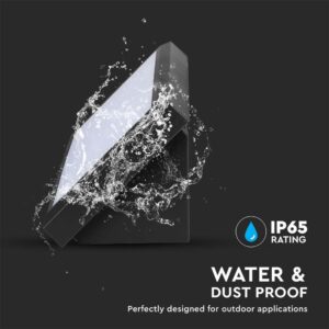 LED αδιάβροχη απλίκα 12W γωνία IP65 4000K φυσικό λευκό με μαύρο σώμα V-TAC – 6808
