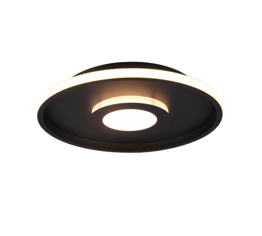 Φωτιστικό Οροφής Trio Lighting  LED 35W Μαύρο Ματ Μεταλλικό Step Dimmable 4100lm IP44 3000K – 680819332