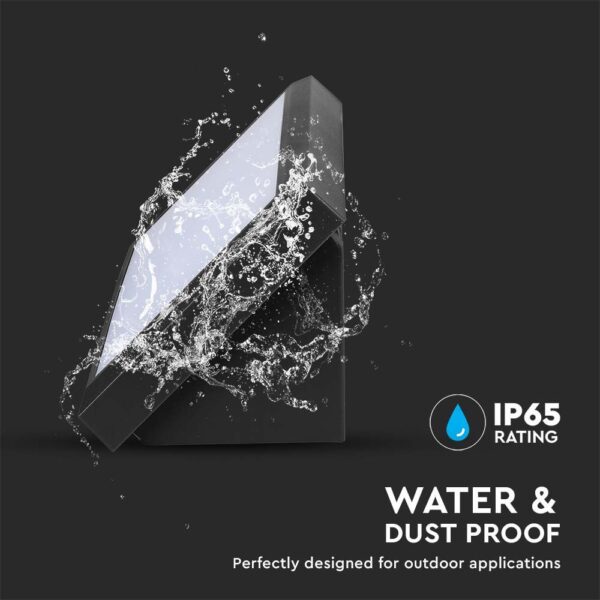 LED αδιάβροχη απλίκα 20W γωνία IP65 6400K ψυχρό λευκό με μαύρο σώμα V-TAC – 6812