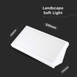 LED αδιάβροχη απλίκα 20W γωνία IP65 4000K φυσικό λευκό με λευκό σώμα V-TAC – 6817