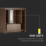 LED Φωτιστικό Τοίχου 11W Up-Down V-TAC Καφέ Αδιάβροχο IP65 Θερμό 3000K – 6820