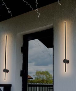 Επιτοίχιο Φωτιστικό Τοίχου 12W LED V-TAC Μαύρο Γραμμικό IP65 Θερμό Λευκό 3000K – 6834