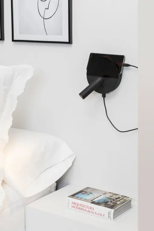 Faro Barcelona DUAS Φωτιστικό Τοίχου LED  με Αναγνώστη και USB COB 3W 2700K  – 68468