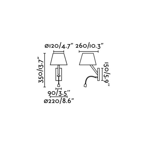 Faro Barcelona MOMA-1 Επιτοίχιο Φωτιστικό Μαύρου Χρώματος 1XE27 60W- 68505