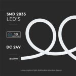 LED Neon Flex 12W V-TAC 24V 360° Ψυχρό Λευκό 6500K 10 Μέτρα – 6870