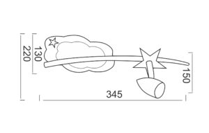 Απλίκα Παιδικό Φωτιστικό Ροζέτα Τοίχου / Οροφής 1xGU10 Αστέρι ACA DECOR  – 6871C
