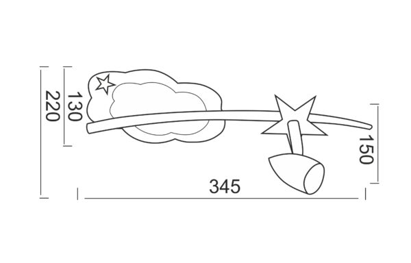 Απλίκα Παιδικό Φωτιστικό Ροζέτα Τοίχου / Οροφής 1xGU10 Αστέρι ACA DECOR  – 6871C