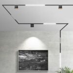 LED WiFi μαγνητικό φωτιστικό ράγας 10W SMD CCT μαύρο σώμα 48V κινητό V-TAC – 6886