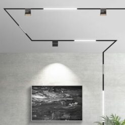 LED WiFi μαγνητικό φωτιστικό ράγας 10W SMD CCT μαύρο σώμα 48V κινητό V-TAC – 6886
