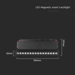LED WiFi μαγνητικό φωτιστικό ράγας 18W SMD CCT μαύρο σώμα 48V κινητό V-TAC – 6887
