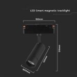 LED WiFi μαγνητικό φωτιστικό ράγας spot 8W SMD CCT μαύρο σώμα 48V V-TAC – 6888