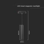 LED WiFi μαγνητικό φωτιστικό ράγας κρεμαστό 8W SMD CCT μαύρο σώμα 48V V-TAC – 6889