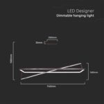 LED κρεμαστό φωτιστικό Designer 45W 3000K θερμό dimmable μαύρο σώμα V-TAC – 6906