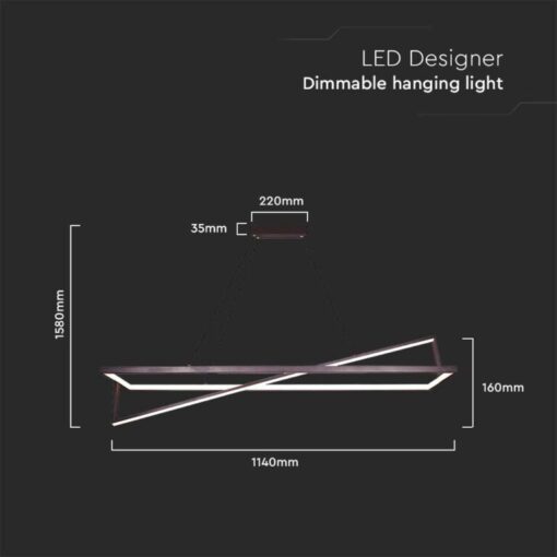 LED κρεμαστό φωτιστικό Designer 45W 3000K θερμό dimmable μαύρο σώμα V-TAC – 6906