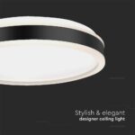 Πλαφονιέρα Οροφής LED Στρογγυλή 38W Μαύρη Φ400 V-TAC 4050lm Φυσικό Λευκό 4000K – 6908