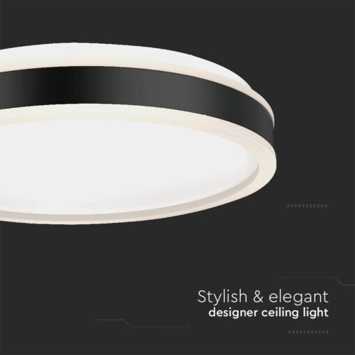 Πλαφονιέρα Οροφής LED Στρογγυλή 38W Μαύρη Φ400 V-TAC 4050lm Φυσικό Λευκό 4000K – 6908