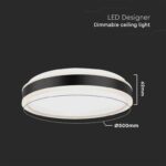 LED φωτιστικό οροφής Designer στρογγυλό 42W 4000Κ φυσικό λευκό με μαύρο/λευκό σώμα dimmable V-TAC – 6911