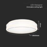 LED φωτιστικό οροφής Designer στρογγυλό 42W 4000Κ φυσικό λευκό με λευκό σώμα dimmable V-TAC – 6912