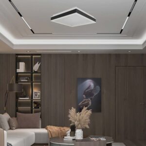 LED φωτιστικό οροφής Designer τετράγωνο 38W 4000Κ φυσικό λευκό με μαύρο/λευκό σώμα V-TAC – 6914