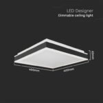 LED φωτιστικό οροφής Designer τετράγωνο 38W 4000Κ φυσικό λευκό με μαύρο/λευκό σώμα V-TAC – 6914