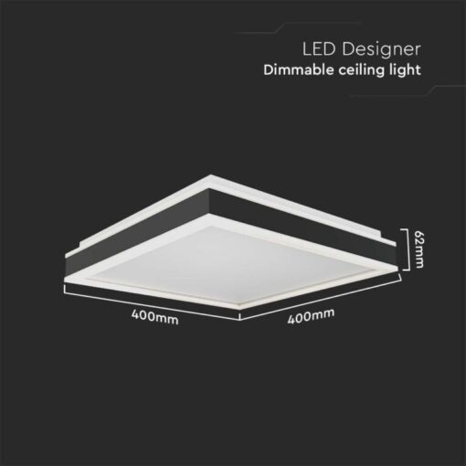 LED φωτιστικό οροφής Designer τετράγωνο 38W 4000Κ φυσικό λευκό με μαύρο/λευκό σώμα V-TAC – 6914