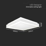 LED φωτιστικό οροφής Designer τετράγωνο 38W 4000Κ φυσικό λευκό με λευκό σώμα V-TAC – 6915