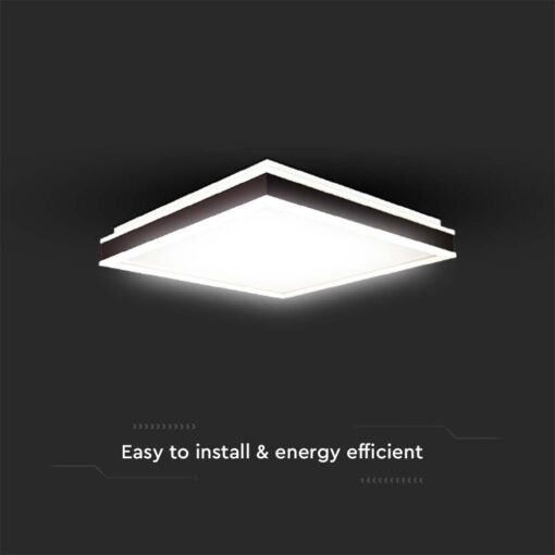 Πλαφονιέρα Οροφής LED Τετράγωνη 48W Triac Dimmable Μαύρη 50x50cm V-TAC 4480lm Φυσικό Λευκό 4000K – 6917