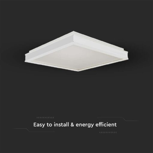 Πλαφονιέρα Οροφής LED Τετράγωνη 48W Triac Dimmable Λευκή 50x50cm V-TAC 4480lm Φυσικό Λευκό 4000K – 6918