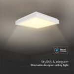 Πλαφονιέρα Οροφής LED Τετράγωνη 48W Triac Dimmable Λευκή 50x50cm V-TAC 4480lm Φυσικό Λευκό 4000K – 6918