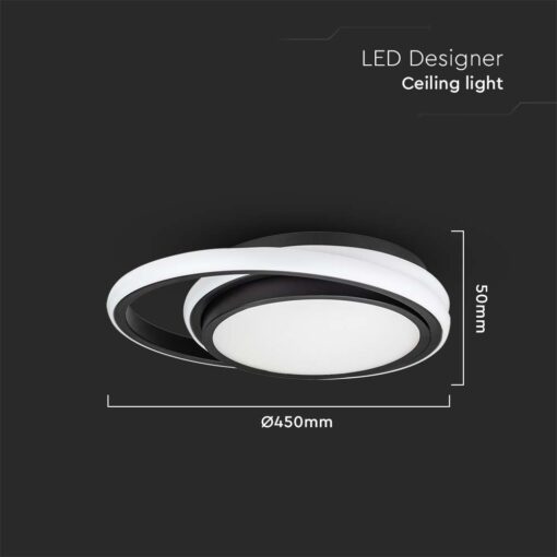 Φωτιστικό Οροφής LED 38W Μαύρο V-TAC 4050lm Φυσικό Λευκό 4000K – 6920