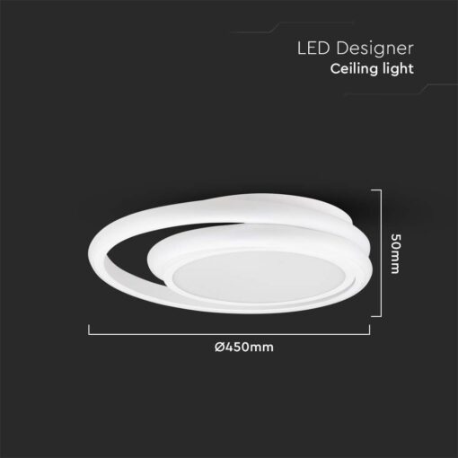 Φωτιστικό Οροφής LED 38W Λευκό V-TAC 4050lm Φυσικό Λευκό 4000K – 6921