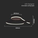 LED φωτιστικό οροφής Designer 54W 4000Κ φυσικό λευκό με μαύρο σώμα dimmable V-TAC – 6923