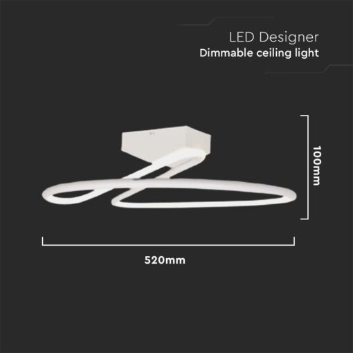 Φωτιστικό Οροφής LED 43W Λευκό V-TAC Dimmable 4580lm Φυσικό Λευκό 4000K – 6929