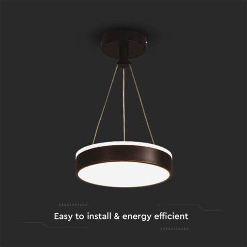 Κρεμαστό LED Φωτιστικό 12W Μαύρο V-TAC 1280lm Φυσικό Λευκό 4000K – 6931