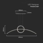 LED κρεμαστό φωτιστικό οροφής Designer 30W 4000K φυσικό λευκό με μαύρο σώμα V-TAC – 6933