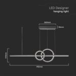 LED κρεμαστό φωτιστικό οροφής Designer 15W 4000K φυσικό λευκό με μαύρο σώμα V-TAC – 6935