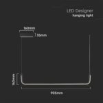 LED κρεμαστό φωτιστικό οροφής Designer 12W 4000K φυσικό λευκό με μαύρο σώμα V-TAC – 6939
