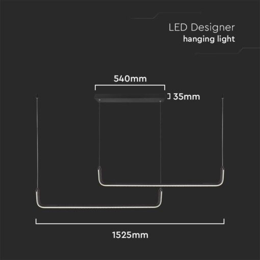 Κρεμαστό Γραμμικό Πολύφωτο LED 24W Μαύρο Σώμα V-TAC 2500lm Φυσικό Λευκό 4000K – 6941