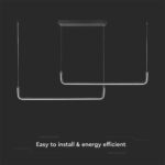 Κρεμαστό Γραμμικό Πολύφωτο LED 24W Μαύρο Σώμα V-TAC 2500lm Φυσικό Λευκό 4000K – 6941