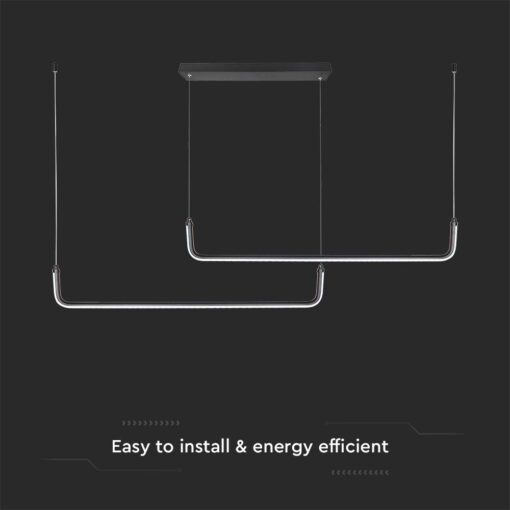 Κρεμαστό Γραμμικό Πολύφωτο LED 24W Μαύρο Σώμα V-TAC 2500lm Φυσικό Λευκό 4000K – 6941