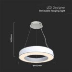 Κρεμαστό Φωτιστικό LED 50W Dimmable Λευκό Σώμα V-TAC 6100lm Φυσικό Λευκό 4000K – 6958