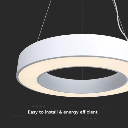 Κρεμαστό Φωτιστικό LED 50W Dimmable Λευκό Σώμα V-TAC 6100lm Φυσικό Λευκό 4000K – 6958