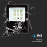 LED Ηλιακός Προβολέας 6W με Φ/Β Πάνελ & Τηλεχειριστήριο V-TAC Μαύρος IP65 400lm Φυσικό Λευκό 4000K – 6965