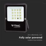 LED Ηλιακός Προβολέας 12W με Φ/Β Πάνελ & Τηλεχειριστήριο V-TAC Μαύρος IP65 1200lm Φυσικό Λευκό 4000K – 6967