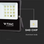 LED Ηλιακός Προβολέας 12W με Φ/Β Πάνελ & Τηλεχειριστήριο V-TAC Μαύρος IP65 1200lm Φυσικό Λευκό 4000K – 6967