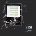 LED Ηλιακός Προβολέας 15W με Φ/Β Πάνελ & Τηλεχειριστήριο V-TAC Μαύρος IP65 1600lm Φυσικό Λευκό 4000K – 6969