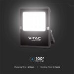 LED Ηλιακός Προβολέας 20W με Φ/Β Πάνελ & Τηλεχειριστήριο V-TAC Μαύρος IP65 2400lm Φυσικό Λευκό 4000K – 6971