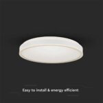 Πλαφονιέρα Οροφής LED 18W Λευκή V-TAC 1280lm Φυσικό Λευκό 4000K – 6987