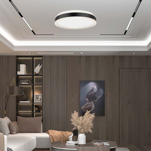 Πλαφονιέρα Οροφής LED Στρογγυλή 24W Μαύρη Φ450 V-TAC 2500lm Φυσικό Λευκό 4000K – 6988