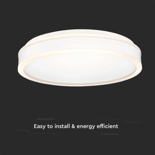 LED φωτιστικό οροφής Designer στρογγυλό 24W 4000Κ φυσικό λευκό με λευκό σώμα V-TAC – 6989